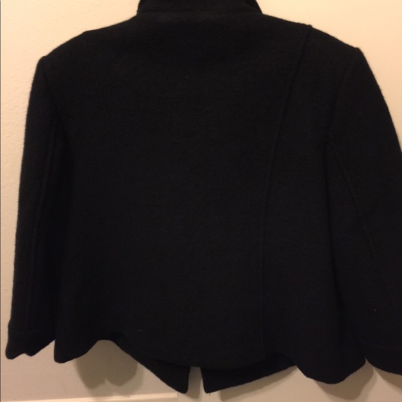 3/4 Sleeve Wool Cropped Coat - Picture 2 of 3